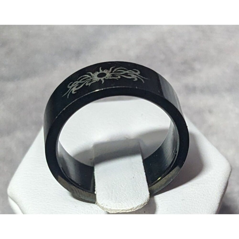Black Stainless Steel Tribal Sun Design 316L Ring Size 10 1/2 - Picture 12 of 16